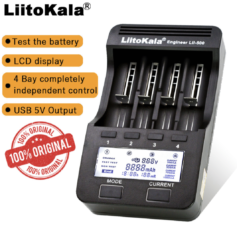 Original Littokala Li-500 Smart Universal LCD LI-ion Battery Charger