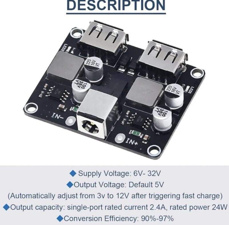 2 USB QC3.0 QC2.0 Usb Dc-Dc Buck Converter Charging Step Down Module 6-32V 9V 12V 24V To Fast Quick Charger 3V 5V 12V Circuit Board - Power Bank Circuit - Image 3