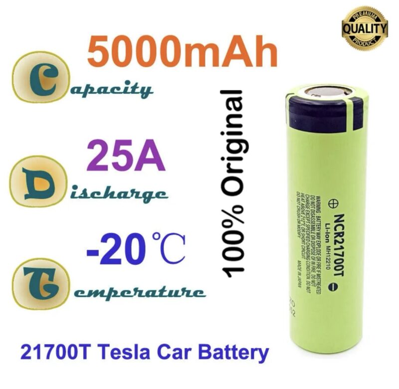 NCR-21700T 5000mAh li-ion battery 25A High Capacity NCR21700T 3.7V lithiun-ion battery