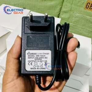 12.6V / 13V 3A Lithium-Ion Battery Charger Adapter | Auto-Cut Off | LED Indicator | 3S 18650 Smart Charger – Black