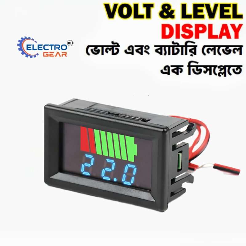 Battery Charge Level Indicator 12V 24V 36V 48V 60V 72V Lithium Battery Capacity Meter Tester With LED Voltmeter for Cars Motorcycles Etc