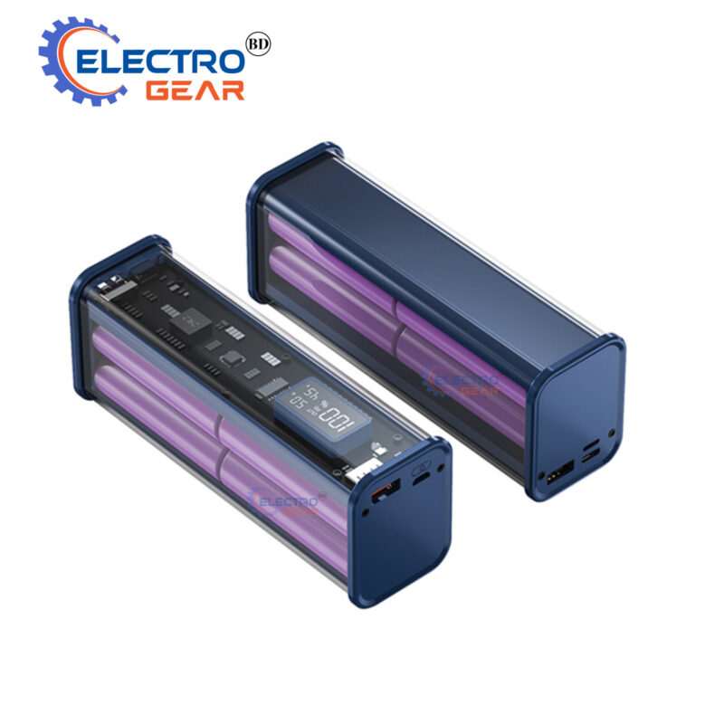 PD 22.5W DIY Battery Fast Charging Case for 8 battery 18650 Li-ion Battery Charging Power Bank Box Blue-Without Battery - Image 3