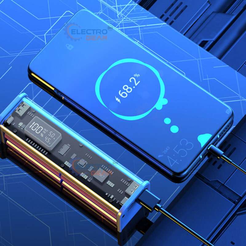 Random Colour PD 22.5W DIY Battery Charger Case Fast Charging Case for 8 battery 18650 Li-ion 20000mAh Battery Charging Power Bank Box-Without Battery - Image 7