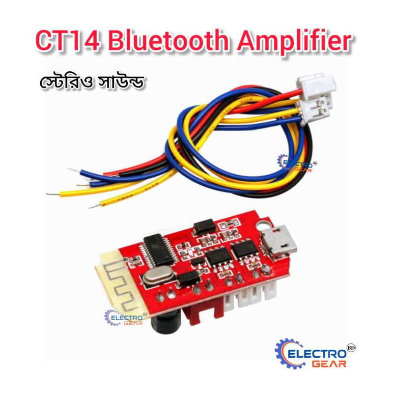 CT14 Bluetooth 4.2 Amplifier Module CT14 Bluetooth 4.2 F Class 5W+5W Stereo Audio Amplifier Module with Onboard Micro-USB battery Charging