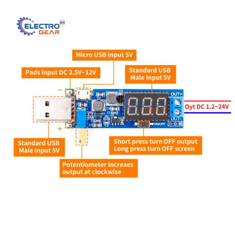 USB Step UP Down 5v to 1.2v to 24v Buck Boost Converter - Image 3