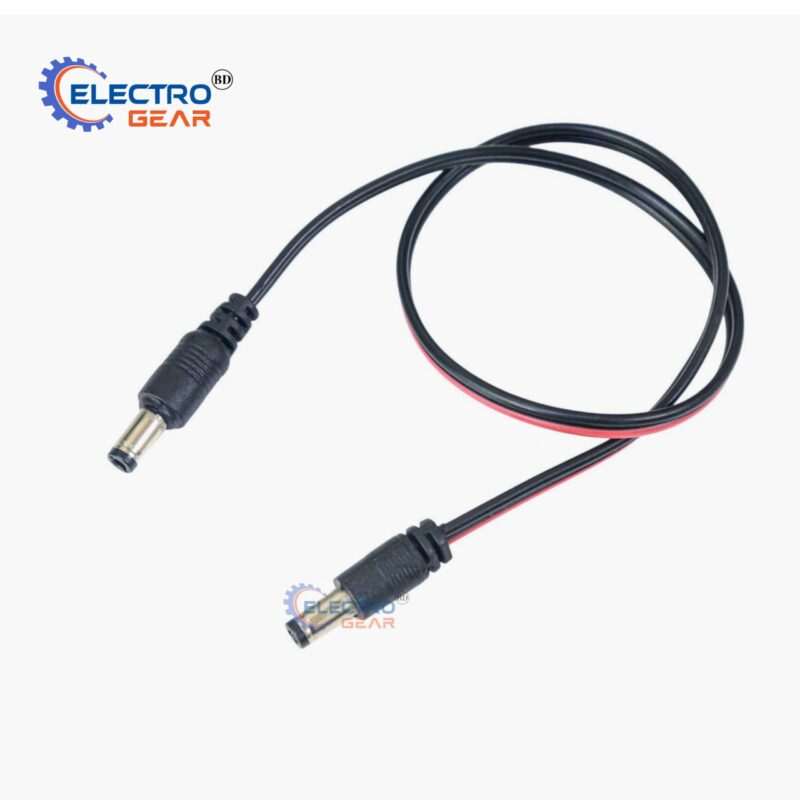 Dual Male Pin Power Cable 2.1mm x 5.5mm for WiFi Router ONU – 20 Inch, Red/Black - Image 3