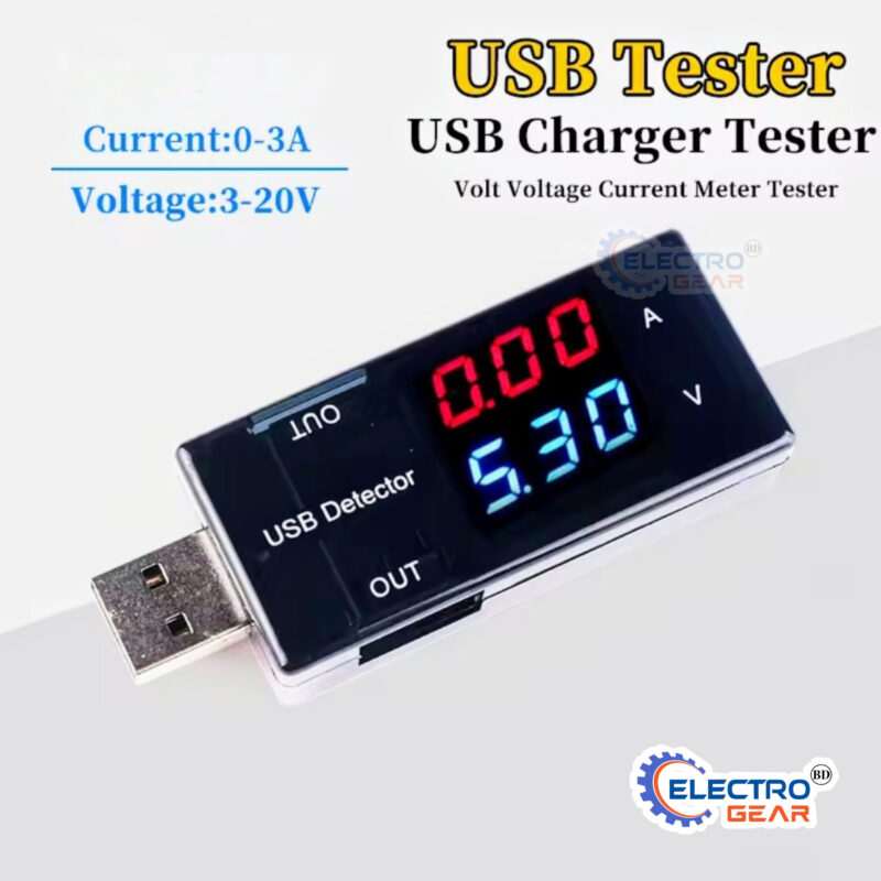 USB current and voltage detector display voltage monitor